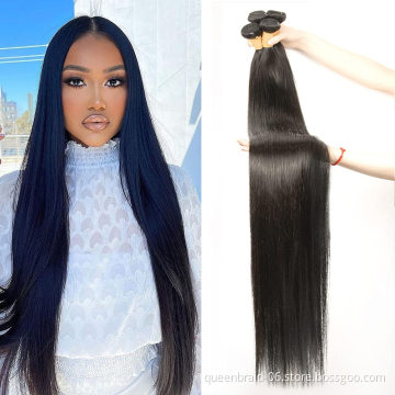 Brazilian Straight Human Hair Weave Bundles Natural Black 100% Virgin Human Hair Extension Bundles Remy Hair Natural Black Color